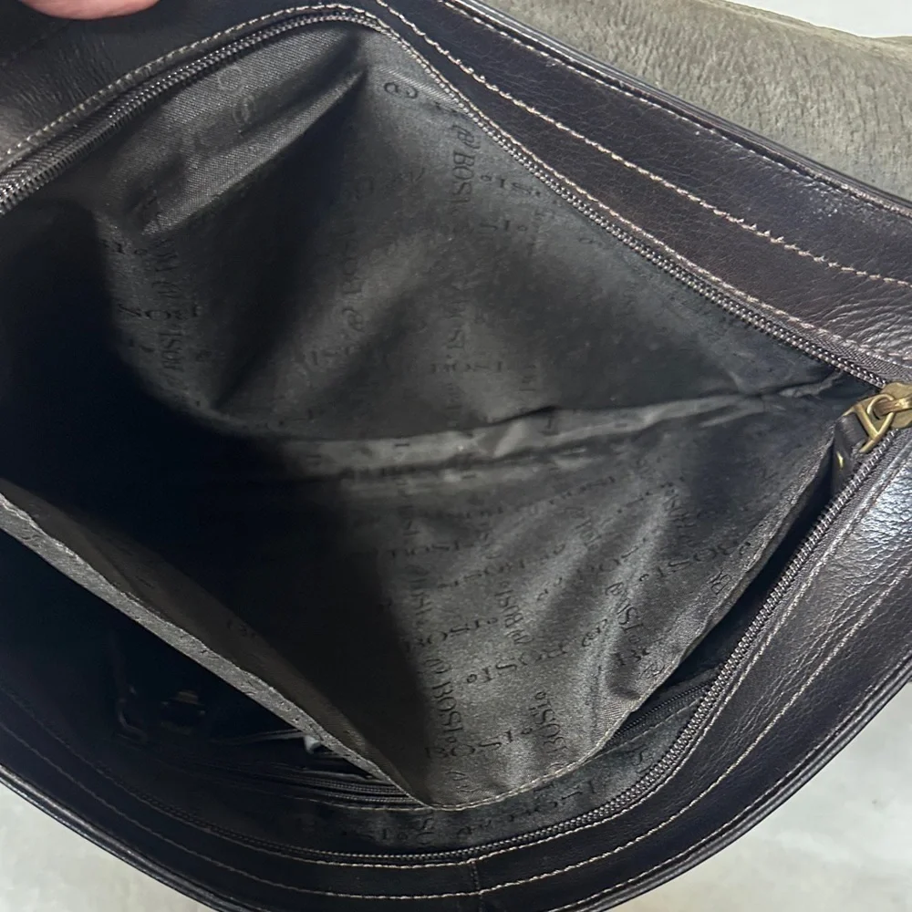 Vintage Bosi Distressed leather messenger Bag